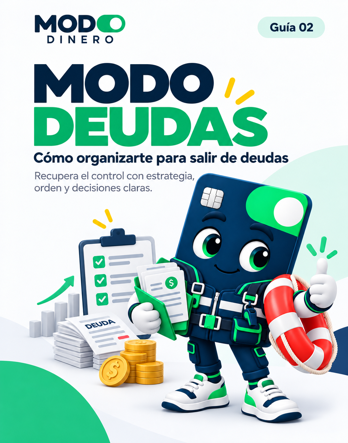 Portada de la guía MODO DEUDAS — Cómo organizarte para salir de deudas