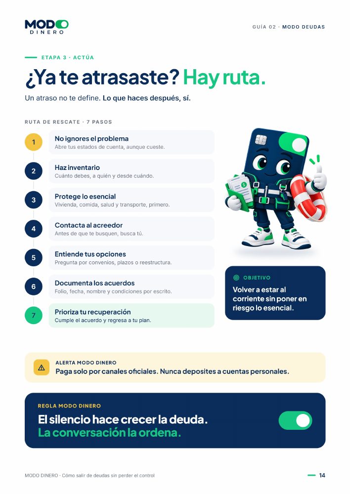 Página de la guía: ¿Ya te atrasaste? Hay ruta